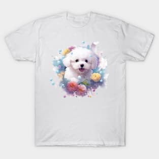 Irresistible Gift: Flowery Bichon Frize T-Shirt